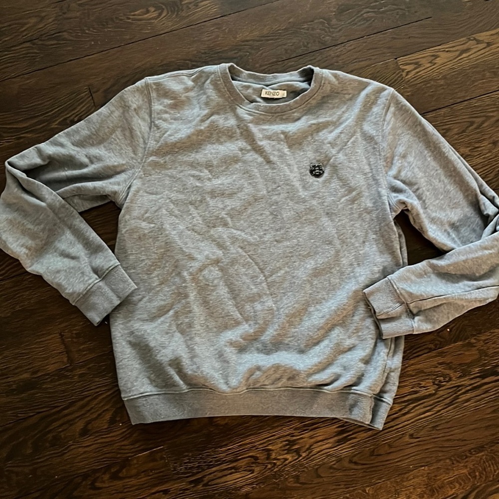 KENZO metal tiger crest logo grey sweatshirt XL